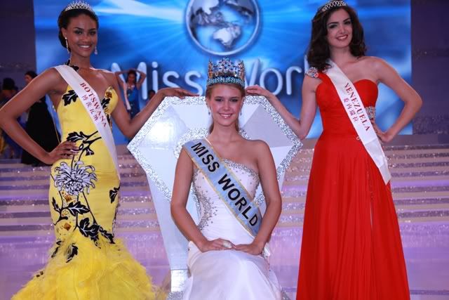 miss world 2010 top 3 united states botswana venezuela